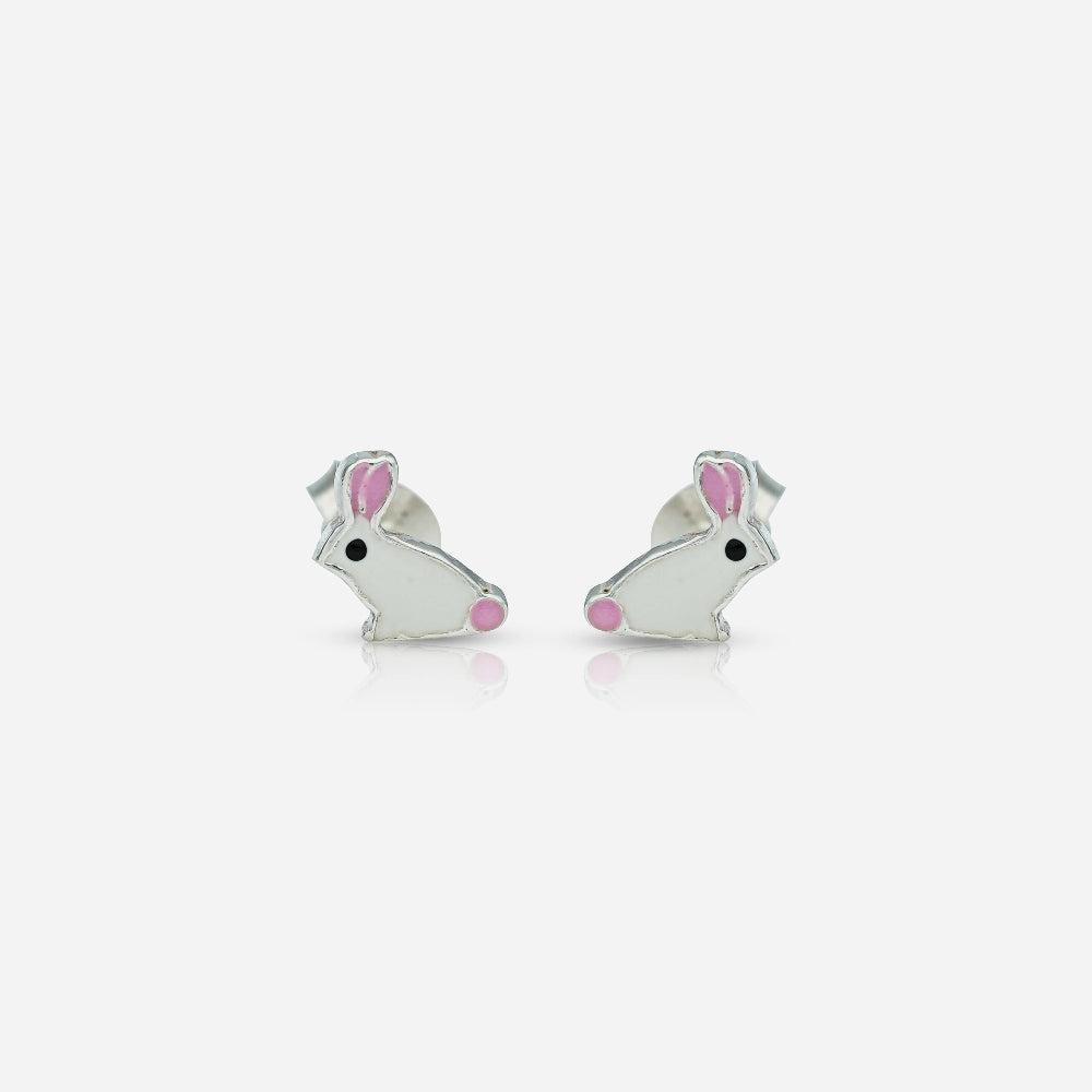 Silver Rabbit Studs
