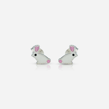 Silver Rabbit Studs