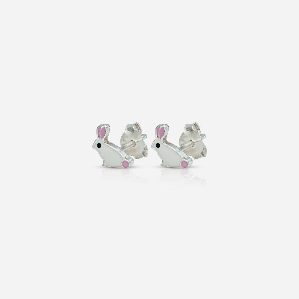 Silver Rabbit Studs
