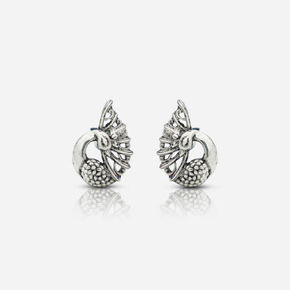 Pair of silver peacock earrings by silver world