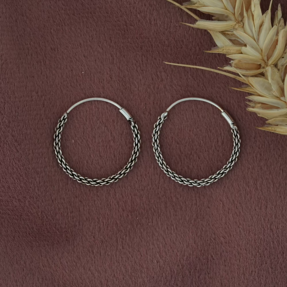 Oxidised Bali Hoops