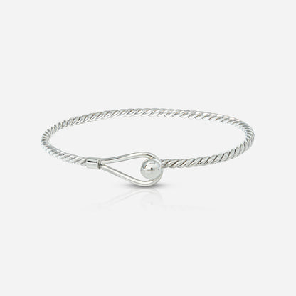 Silver bracelet with a small ball charm  by Silver World - Best silver shop in Delhi.