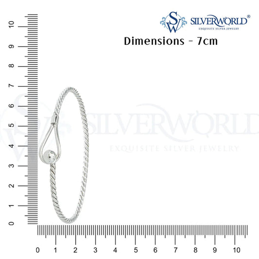 Silver bracelet with measurement scale and 'Silverworld' branding by Silver World - Best silver shop in Delhi.