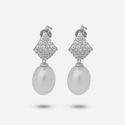 Zirconia Pearl Necklace by Silver World