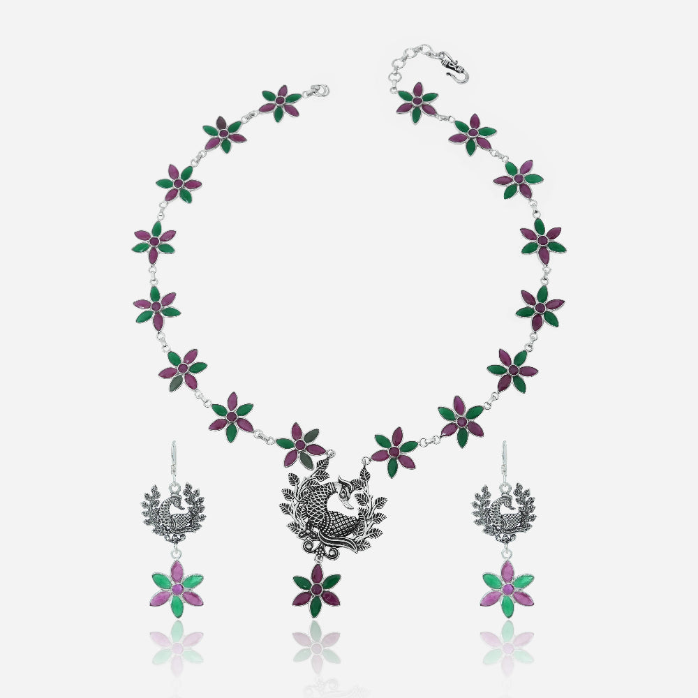 floral necklace set