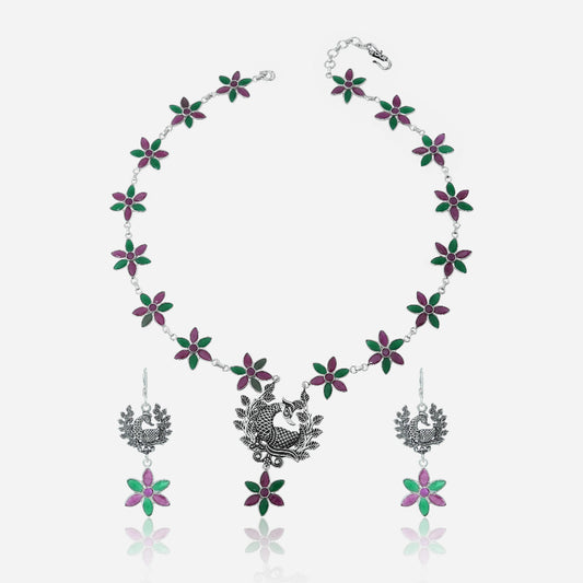 floral necklace set