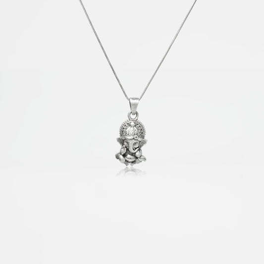 Antique Ganpati Silver Pendant