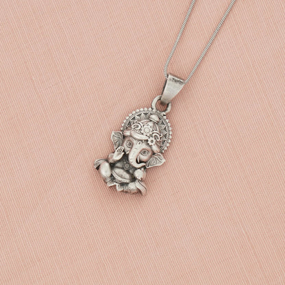 Antique Ganpati Silver Pendant