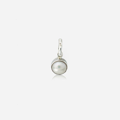 a silver necklace with a pearl pendant by Silver World.
