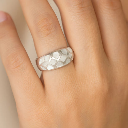Honeycomb Silver Ring
