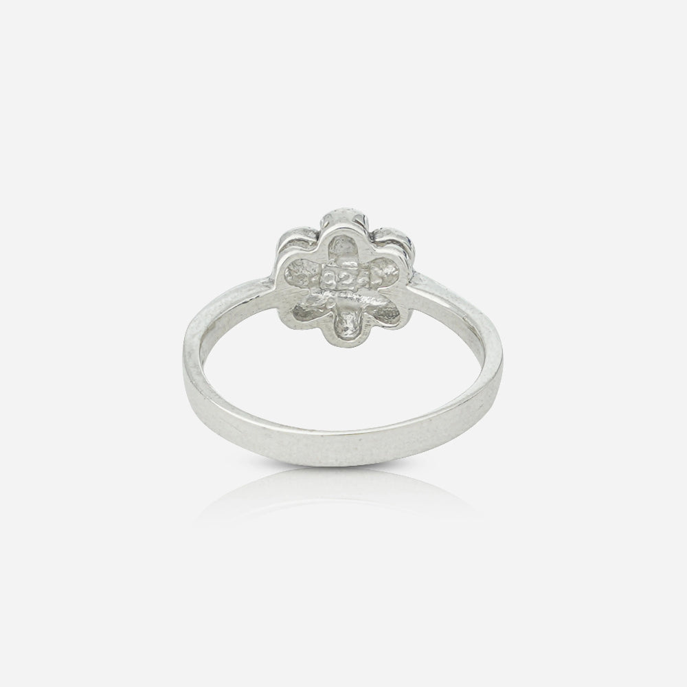 Silver ring with a floral design silver world - best silver shops in Delhi.
