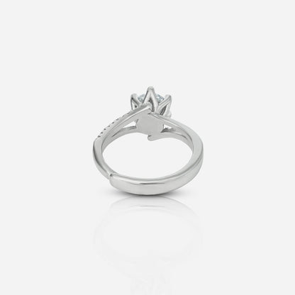 Silver ring with a diamond 