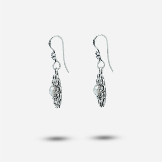 flower design earrings side view