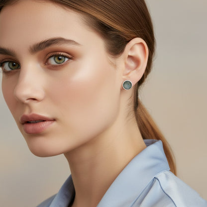 Natural Labradorite Stud
