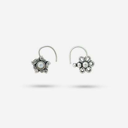 Oxidized Silver Nose Pins by Silver World - Best Silver shops in Delhi!
