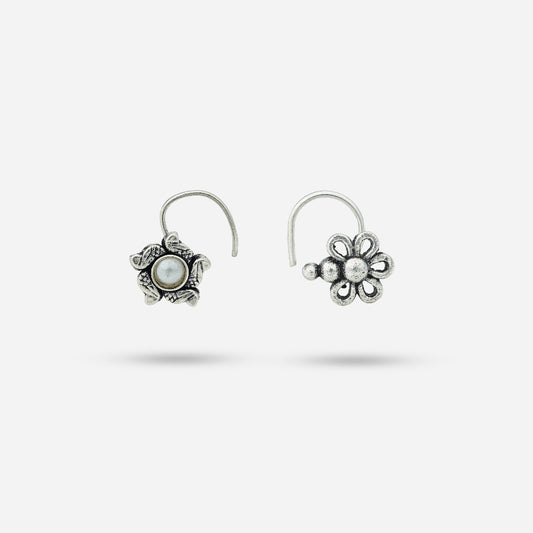 Oxidized Silver Nose Pins by Silver World - Best Silver shops in Delhi!