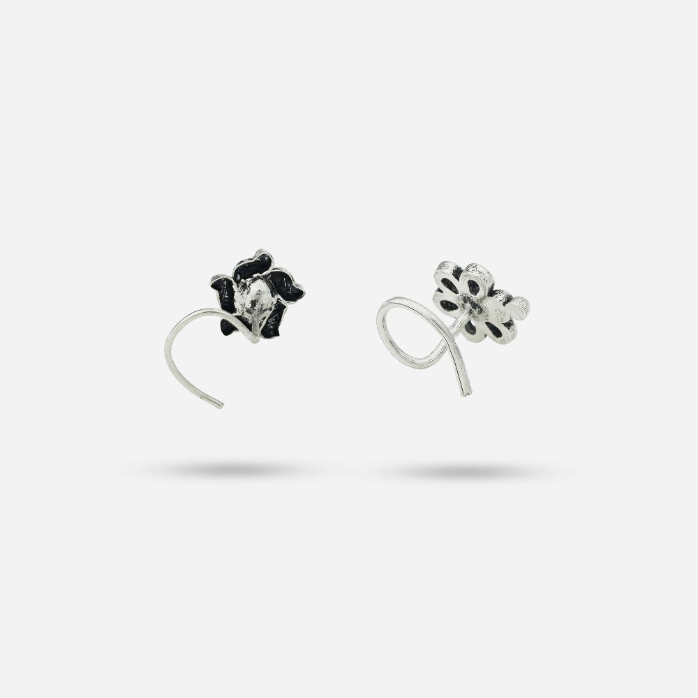 Oxidized Silver Nose Pins by Silver World - Best Silver shops in Delhi!