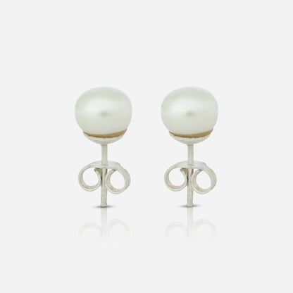 Silver Pearl Studs