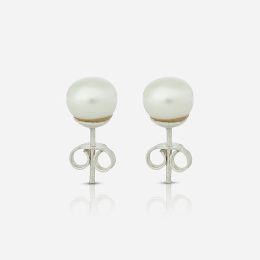 Silver Pearl Studs