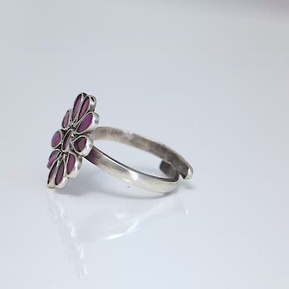 Pink Stone Floral Ring
