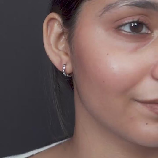 Square-Cut Huggie Hoops