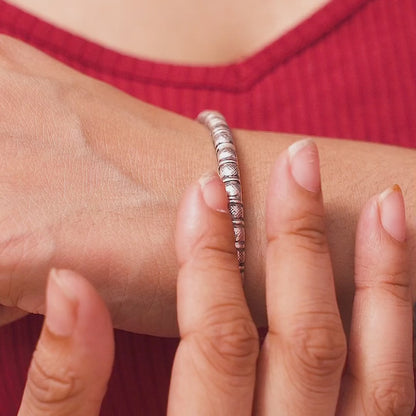 Rhythmic Engraved Bangle
