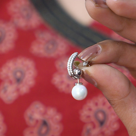 Zirconia Pearl Earrings