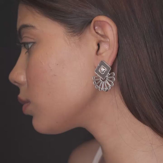 Tribal Geometric Bloom Stud