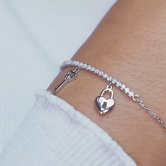 Lock & Key Charm Bracelet