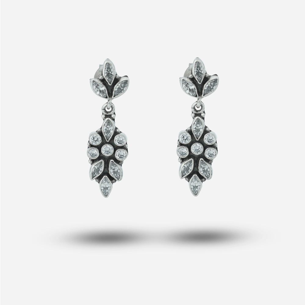 Silver Zircon Stone Earrings