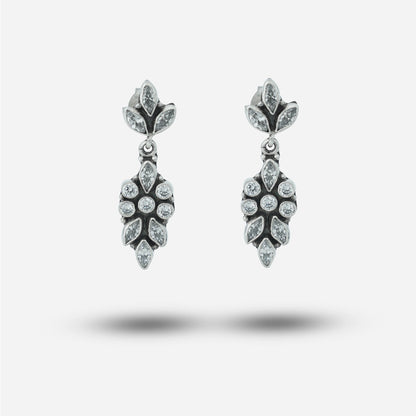 Silver Zircon Stone Earrings
