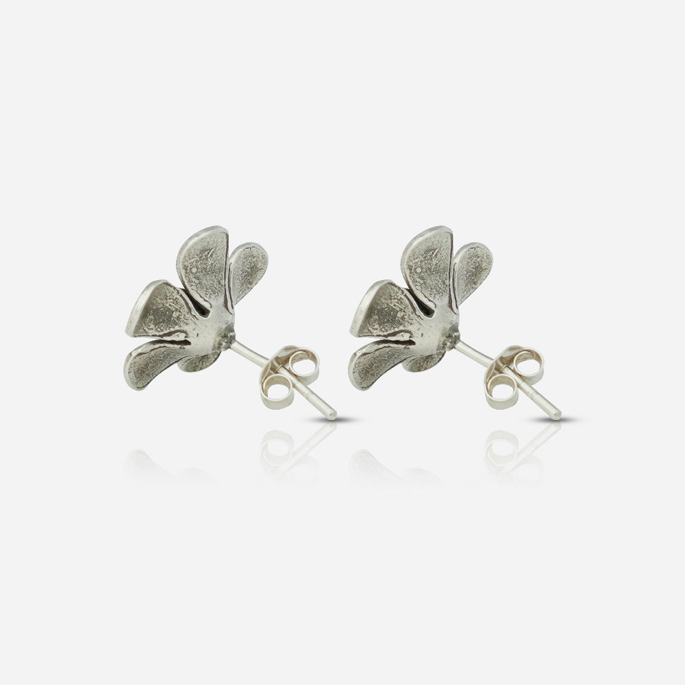 Oxidized Floral Stud Earrings