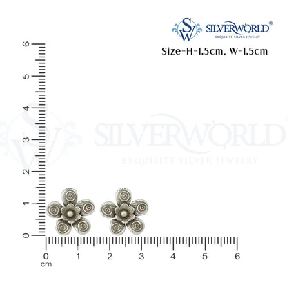 Oxidized Floral Stud Earrings