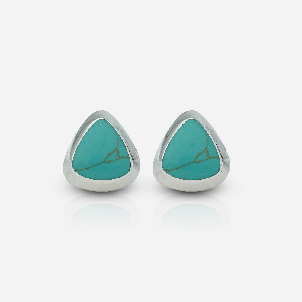 silver earrings with turquoise stones